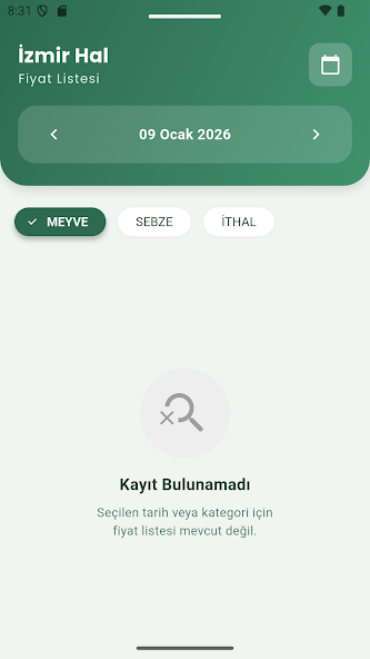 İzmir Hal Fiyat Listesi ekran görüntüsü